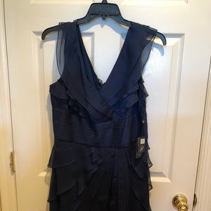 Adrianna Papell navy blue cocktail dress